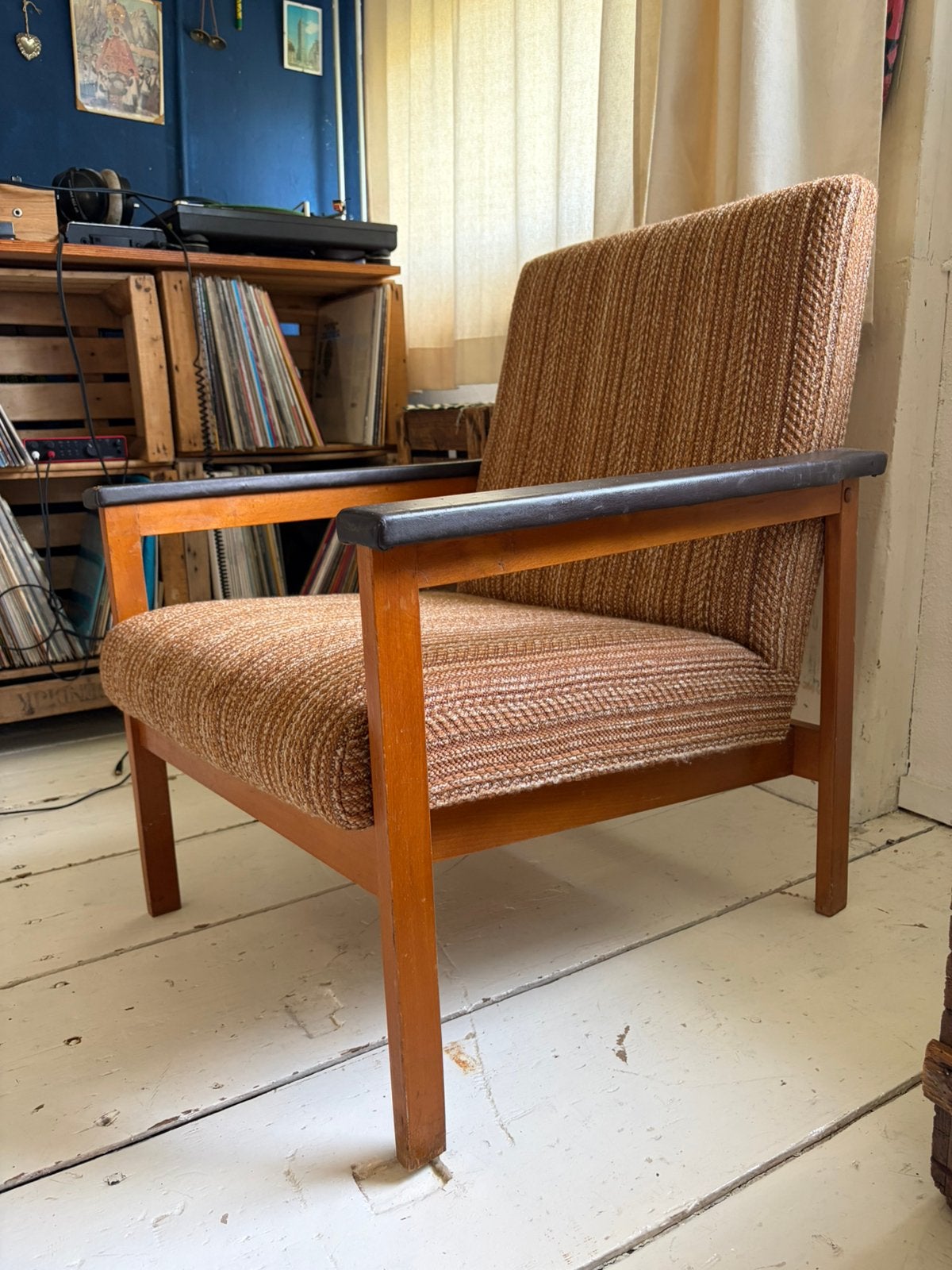 Vintage stoel, Huis en Inrichting, Fauteuils, Ophalen, Zo goed als nieuw, 75 tot 100 cm, 50 tot 75 cm