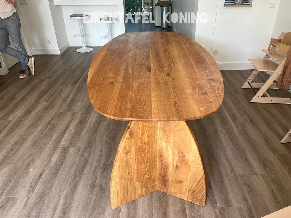 Eiken tafel 4cm massief Deens ovaal japandi | eethoek | SALE, 100 tot 150 cm, Eikenhout, 200 cm of meer, Ophalen of Verzenden