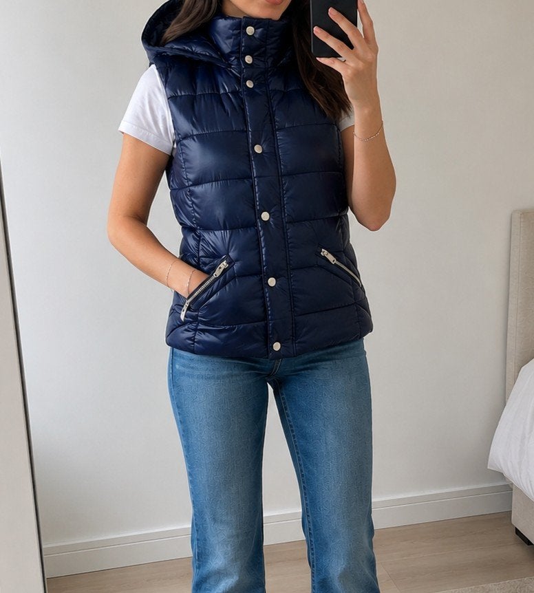 Leuk donkerblauw bodywarmer van Zara maat 36, Blauw, Zara, Nieuw, Ophalen of Verzenden