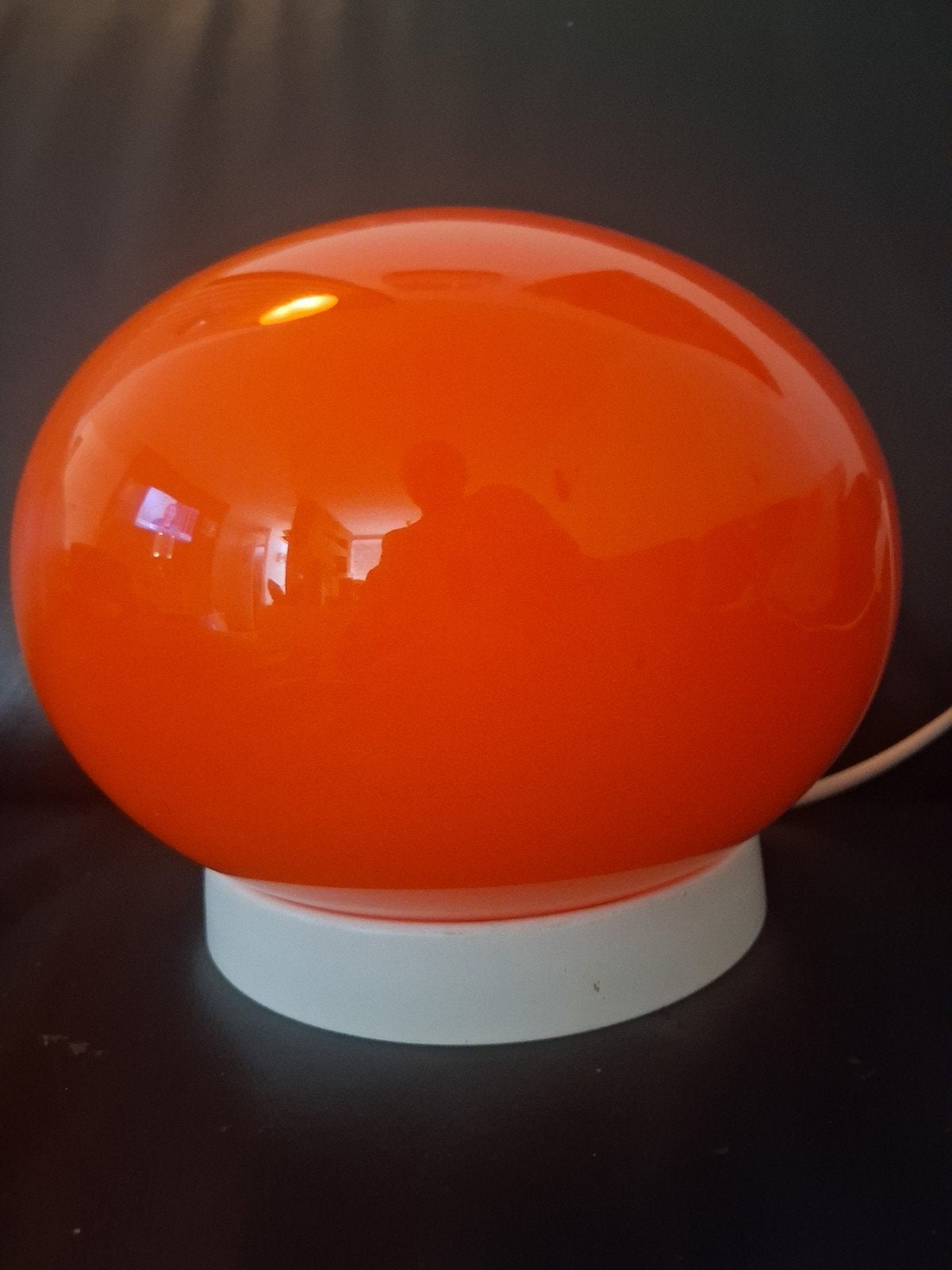 Vintage Space Age Tafellamp seventies – Honsel Leuchten – 70, Oranje, Ophalen of Verzenden, Design