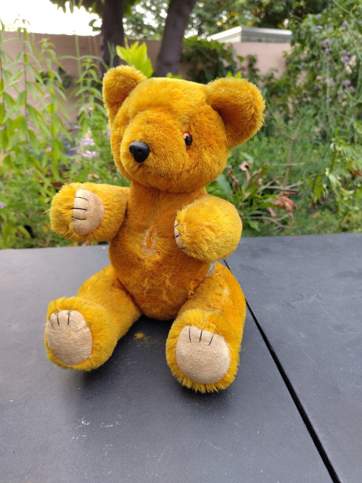 Vintage Mohair Teddybeer Jaren 50/60 - Geleed - Brocante, Ophalen of Verzenden