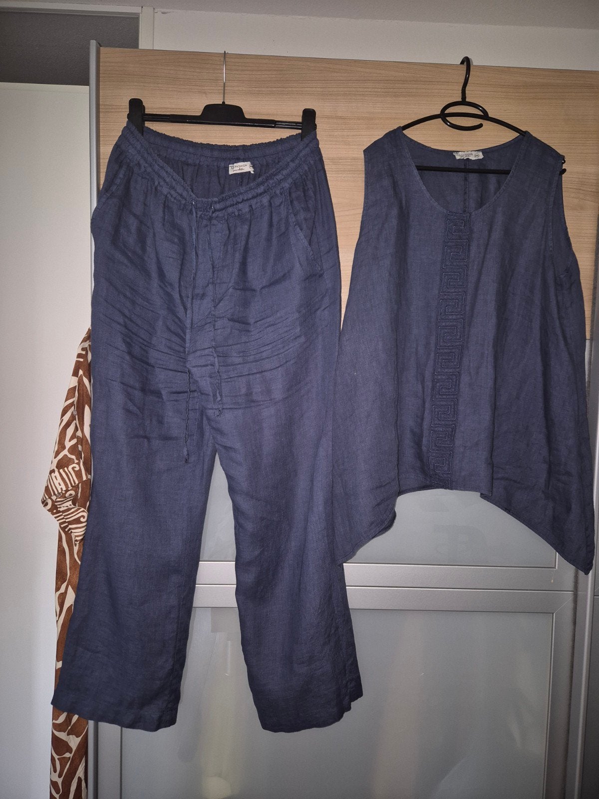 Linnen pakvan PLS fashion donkerblauwe top en broek maat xxl, Kleding | Dames, Ophalen of Verzenden, Zo goed als nieuw, Blauw