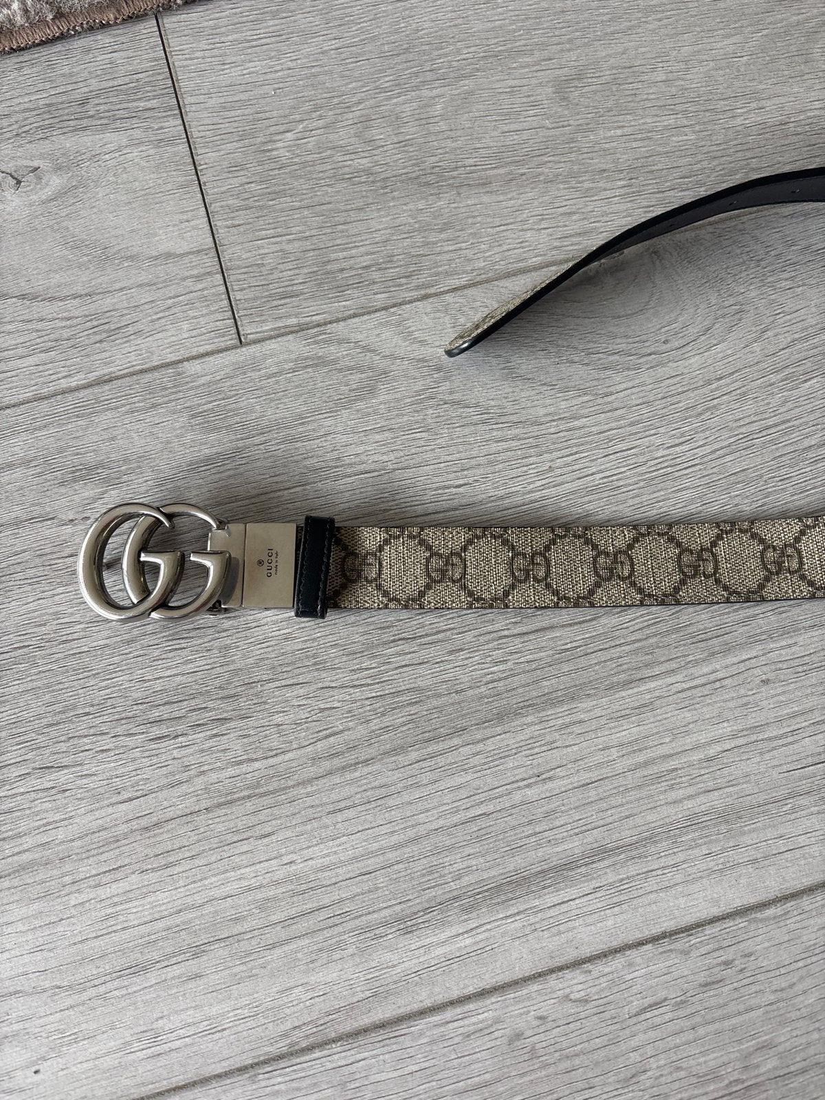 Gucci GG Supreme Riem met Interlocking G Gesp, Ophalen, Echt leder, 90 tot 100 cm, Heupriem