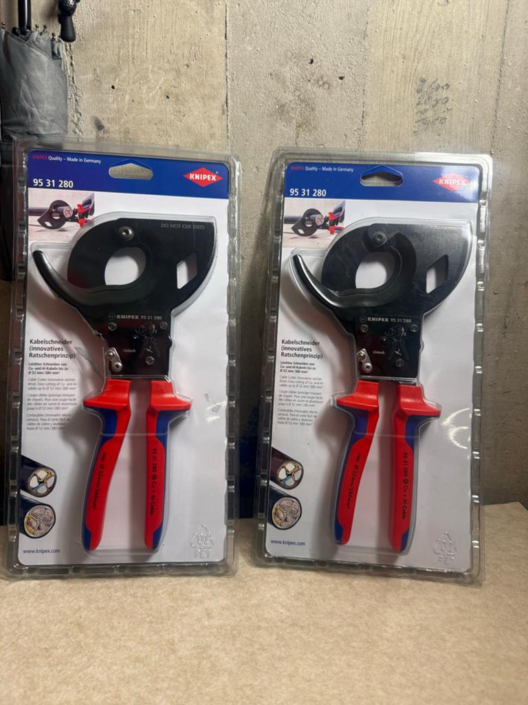 3st X Knipex 9531280 Kabelschaar ratelprincipe - 280mm, Verzenden, Zo goed als nieuw