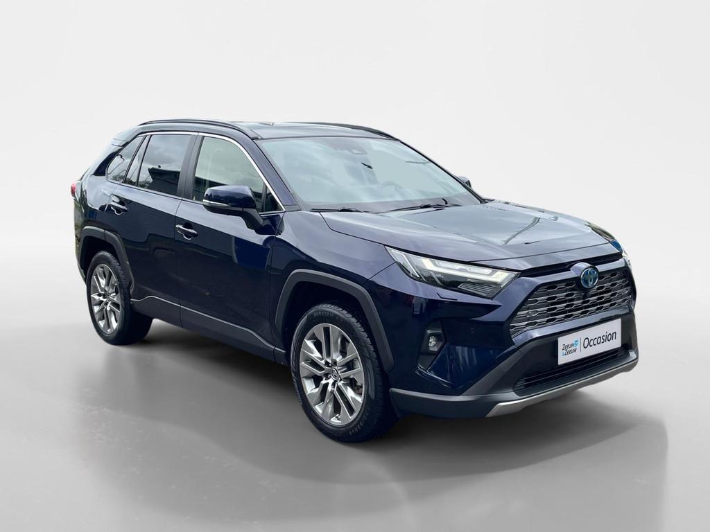 Toyota RAV4 2.5 Hybrid AWD Executive | Panoramadak | Trekhaa, Auto's, 12 maanden, Gebruikt, 4 cilinders, Blauw