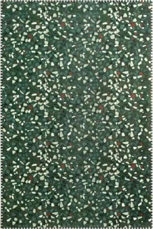 NIEUW! Vloerkleed Edito vinyl Terrazzo Green 70x140cm €33.99, 100 tot 150 cm, Nieuw, Rechthoekig, Groen