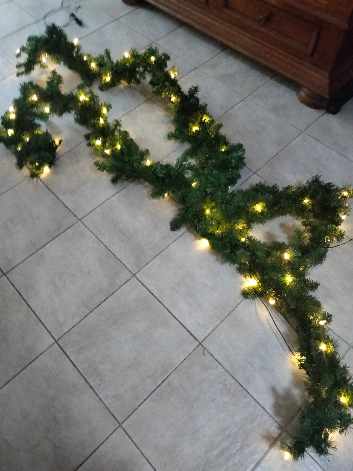 Guirlande met verlichting, Ophalen