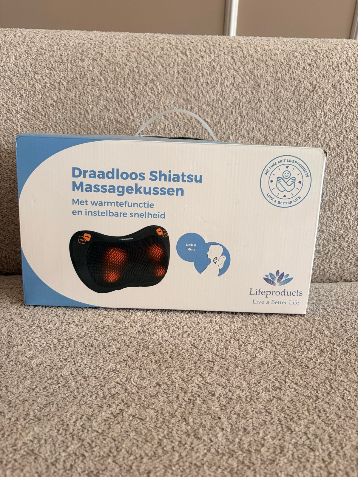 Draadloos Shiatsu Massagekussen met Warmtefunctie, Ophalen of Verzenden, Zo goed als nieuw, Massagestoel of Kussen