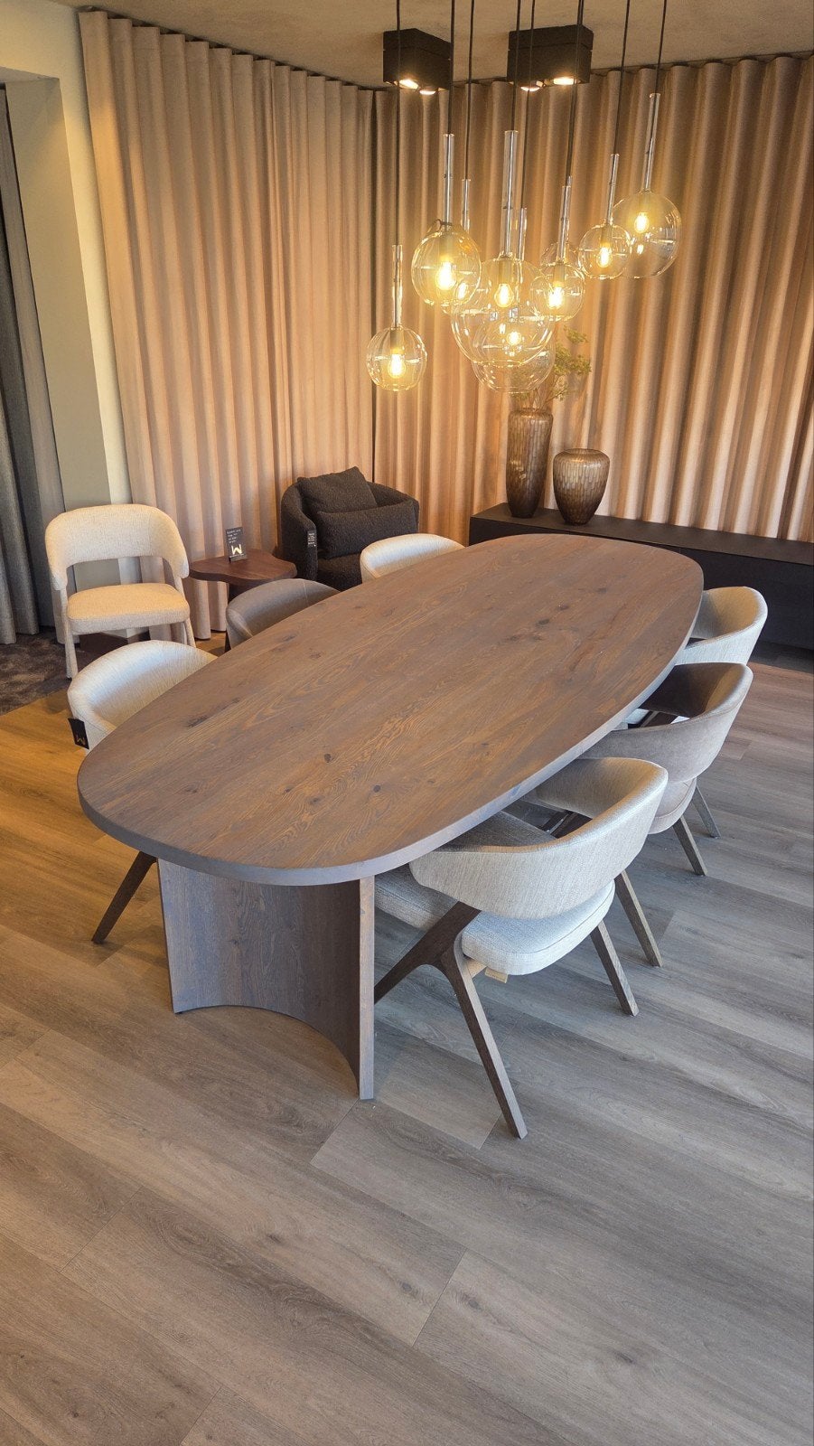 Deens ovale eettafel - 280x120, Huis en Inrichting, Ophalen, Gebruikt, 100 tot 150 cm, Eikenhout