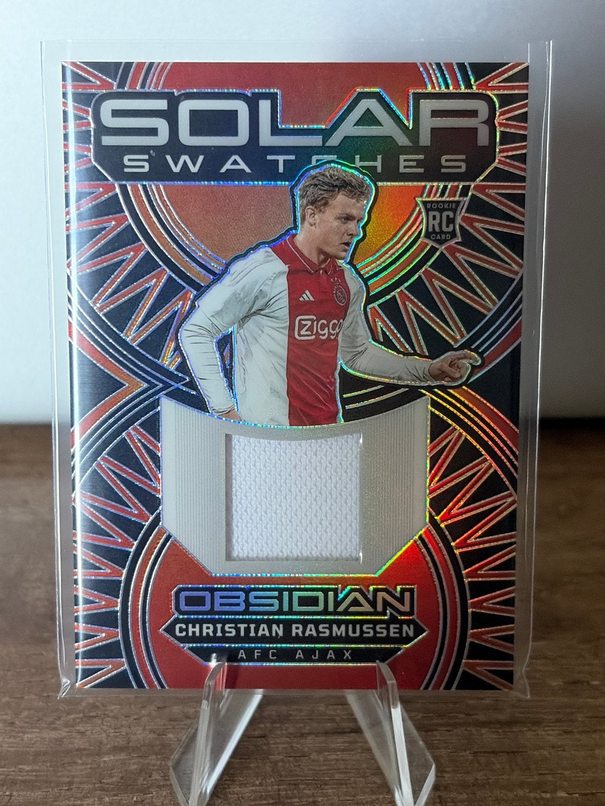 Christian Rasmussen Panini Solar Swatches Obsidian Rookie, Ophalen of Verzenden, Zo goed als nieuw, Ajax, Spelerskaart