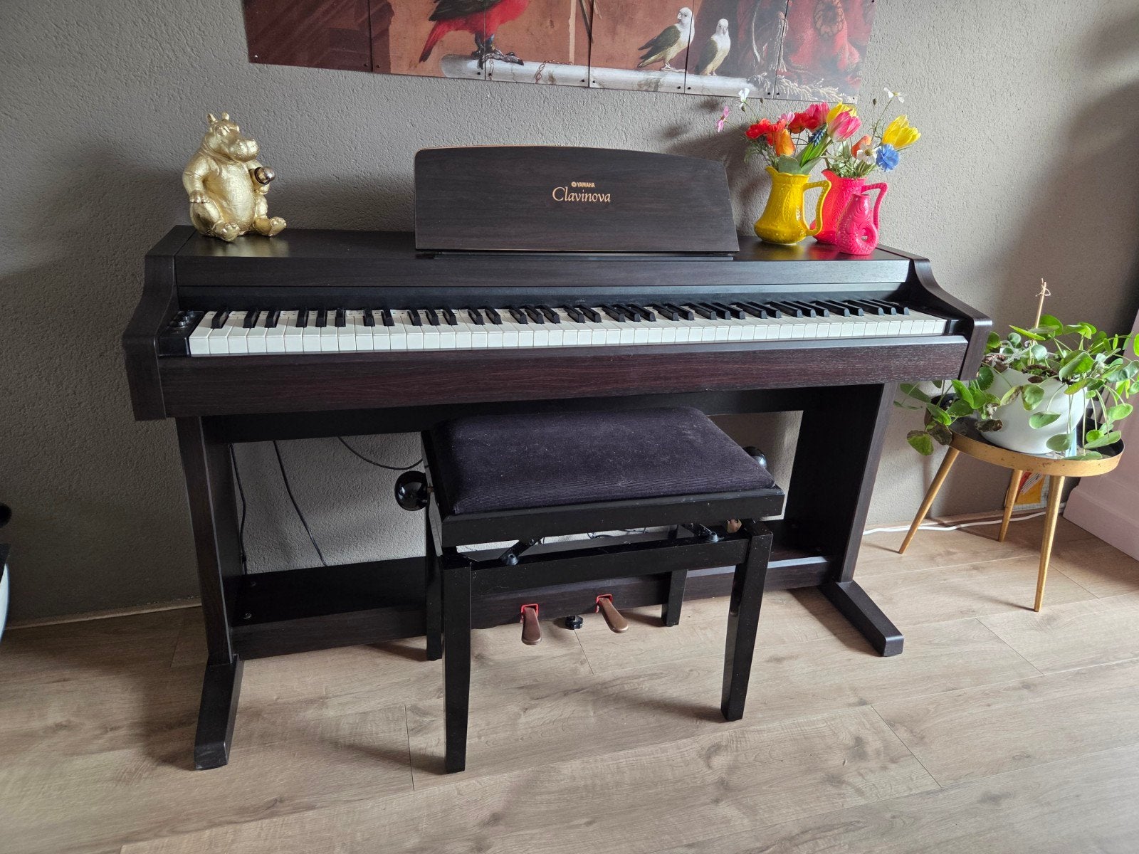 Yamaha Clavinova CLP-810S Digitaal Piano met Kruk, Ophalen, Bruin, Digitaal, Zo goed als nieuw