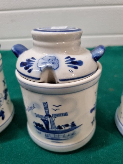 -	Mosterdpot delfts blauw ts- nederland  drie stuks, Ophalen of Verzenden, 'T Olde Gre-j, Info@toldegrej.nl, Endepoelstraat 20f Didam