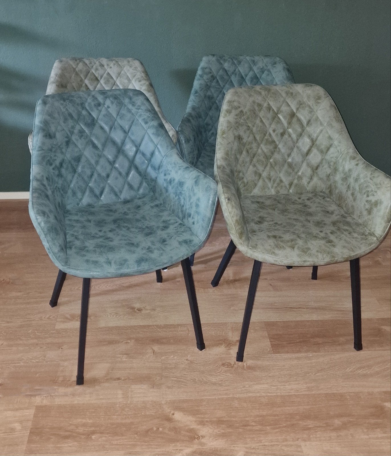 Set van 4 eetkamerstoelen, Ophalen, Overige kleuren, Leer, Zo goed als nieuw