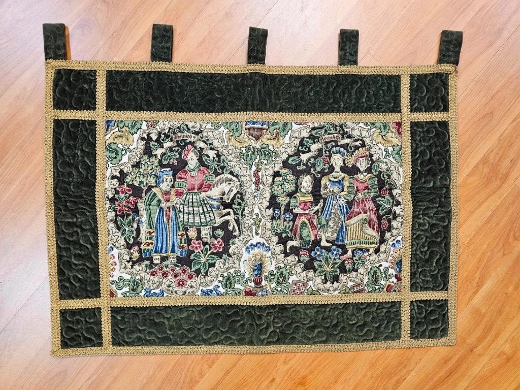 Wandkleedje Oost Europees gouddraad fluweel met lussen, Ophalen of Verzenden