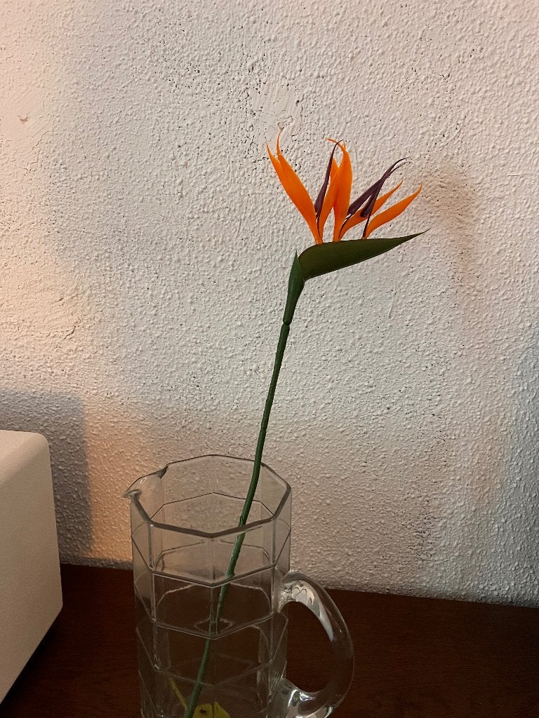 Strelitzia kunstbloem, Ophalen, Zo goed als nieuw, Kunstbloem, Oranje