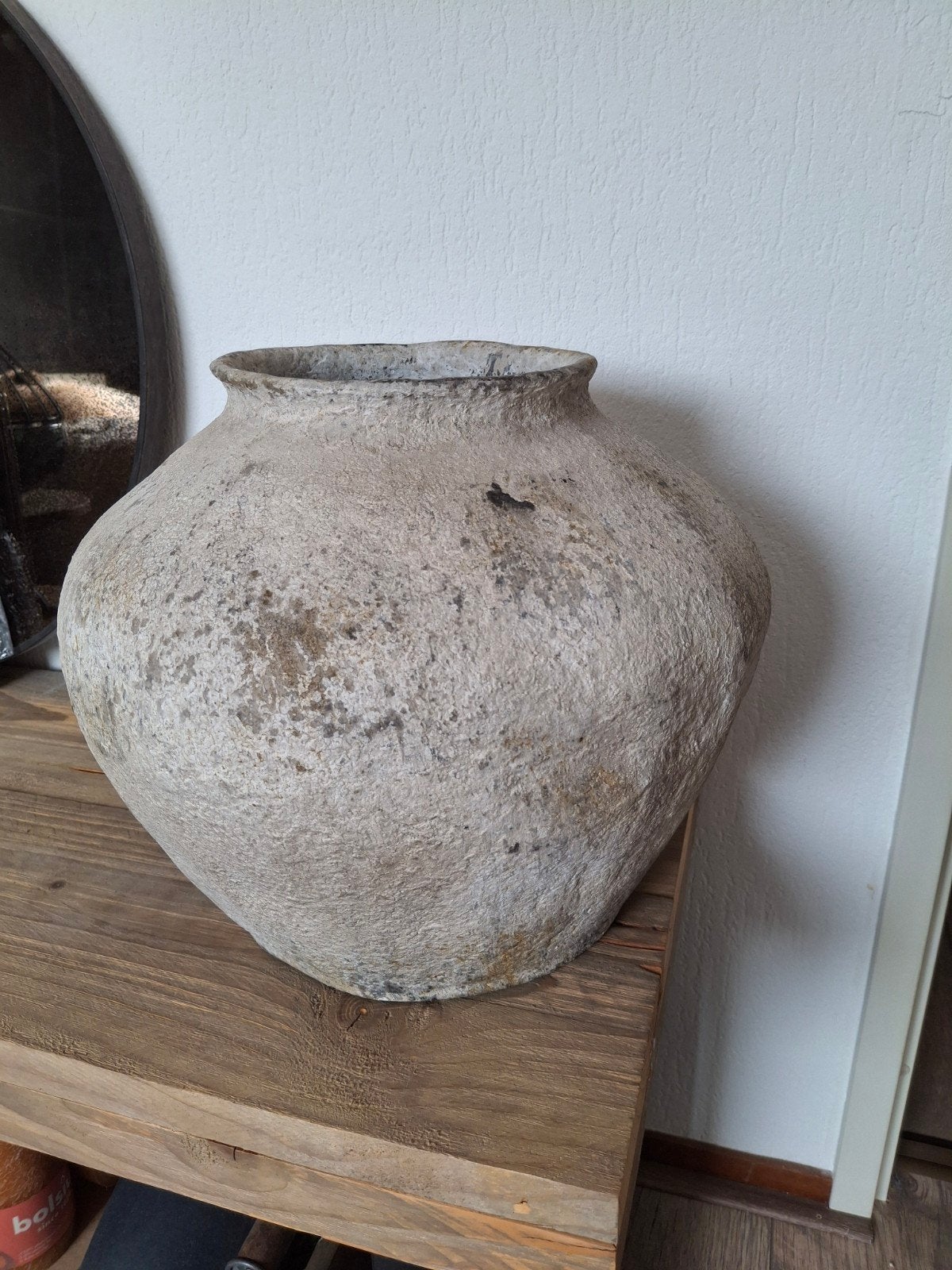 Vaas van kunssteen, Ophalen, Zo goed als nieuw, Grijs, 30 cm