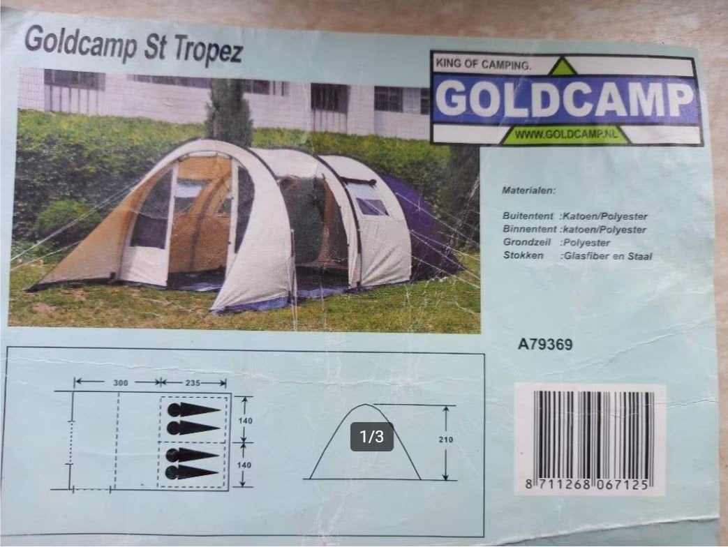 Goldcamp St Tropez tunneltent - 4 persoons, Ophalen, Gebruikt