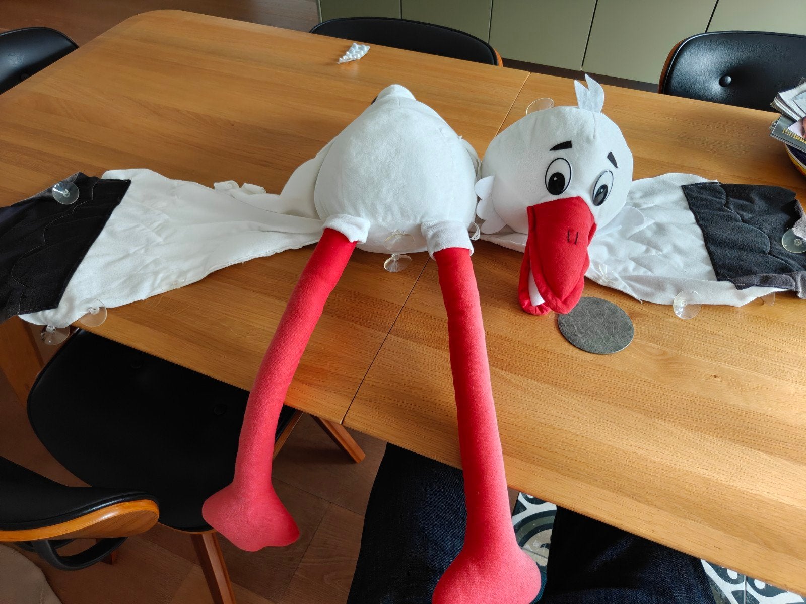 Geboorte ooievaar voor op het raam - feestelijke decoratie, Kinderen en Baby's, Ophalen of Verzenden