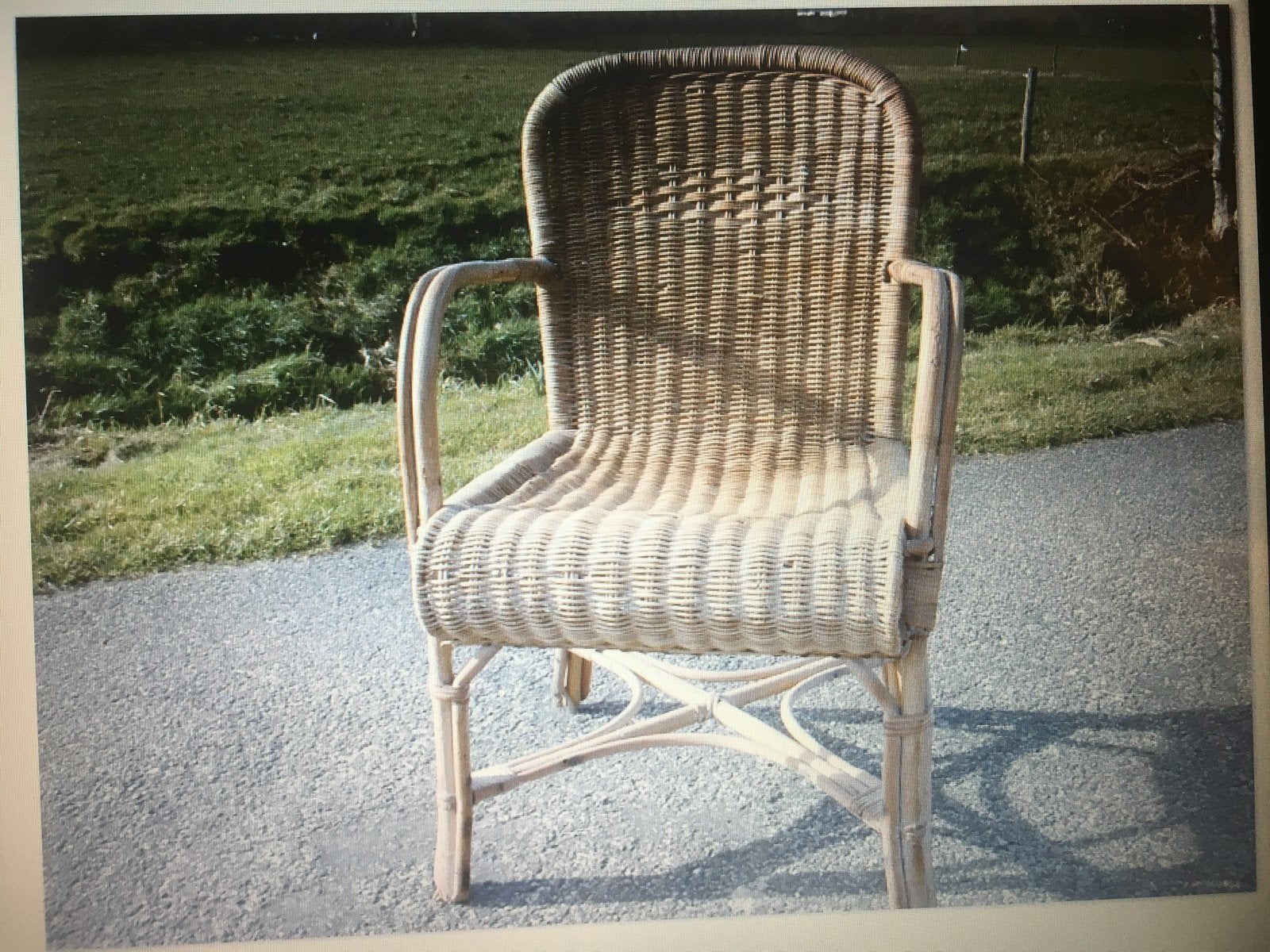 hele oude rieten stoel, rotan, vintage, Ophalen