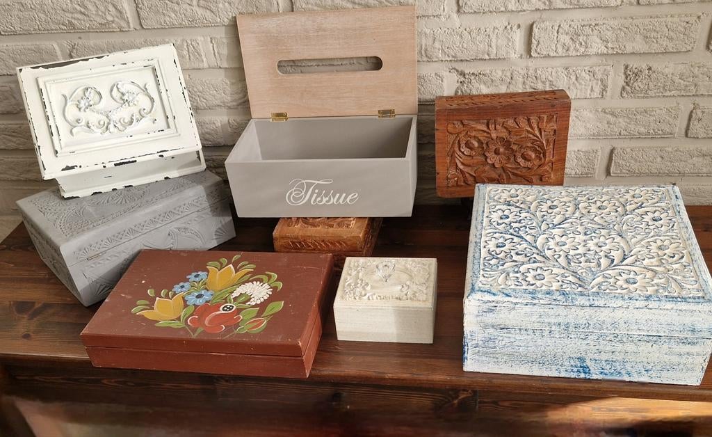 8 x Diverse Houten Kistjes, Ophalen of Verzenden
