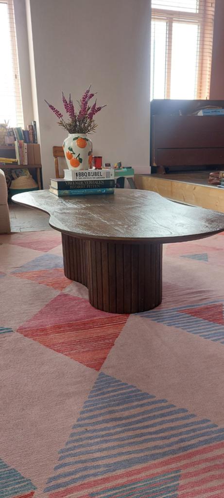 Organische salontafel mangohout, 100 tot 150 cm, Minder dan 50 cm, Ovaal, Overige houtsoorten