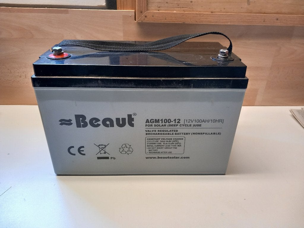 Beaut AGM100-12 12V 100Ah huishoudaccu., Ophalen, Gebruikt