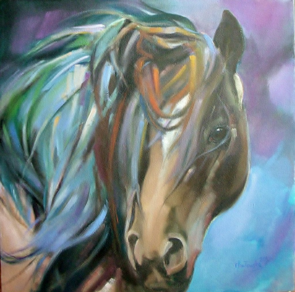 Wind in de manen, Antiek en Kunst, Kunst | Schilderijen | Klassiek, Ophalen of Verzenden