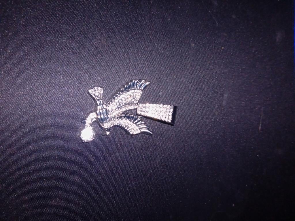 Mooie hanger voor ketting - Duif met steentjes, Ophalen, Overige materialen, Nieuw, Zilver