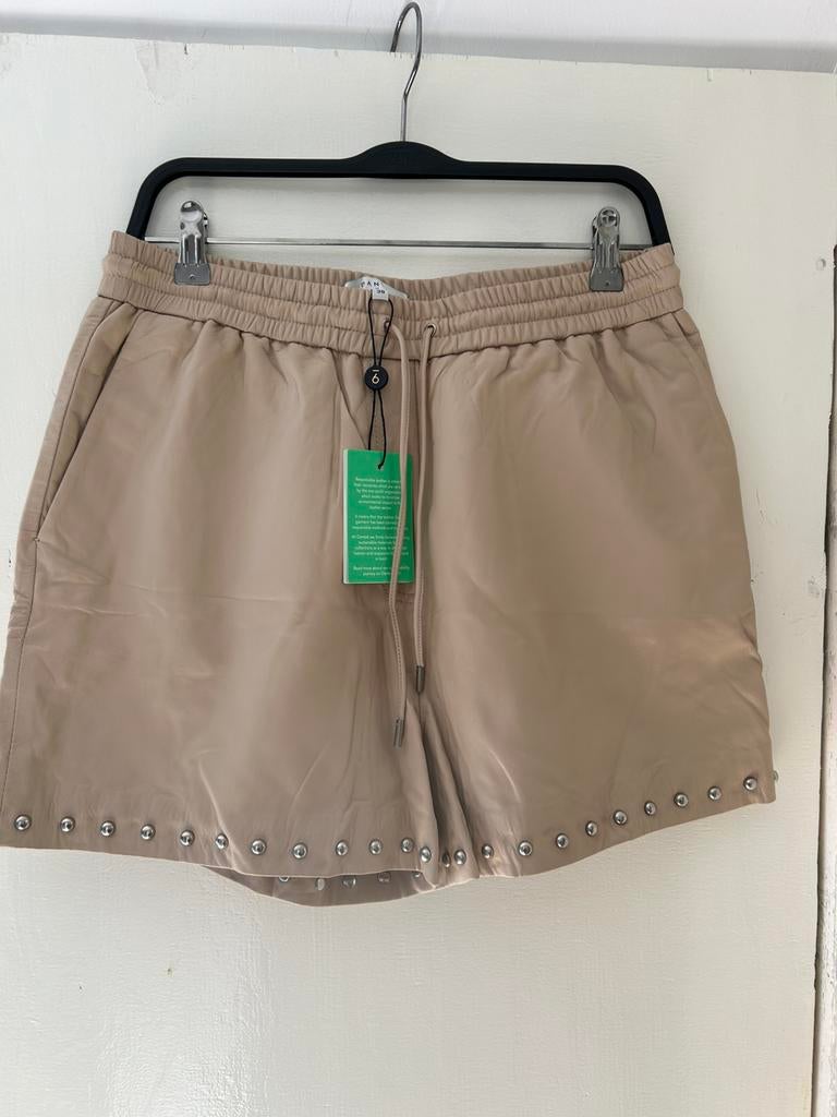Dante 6 korte broek leer, Maat 38/40 (M), Kort, Beige, Ophalen of Verzenden
