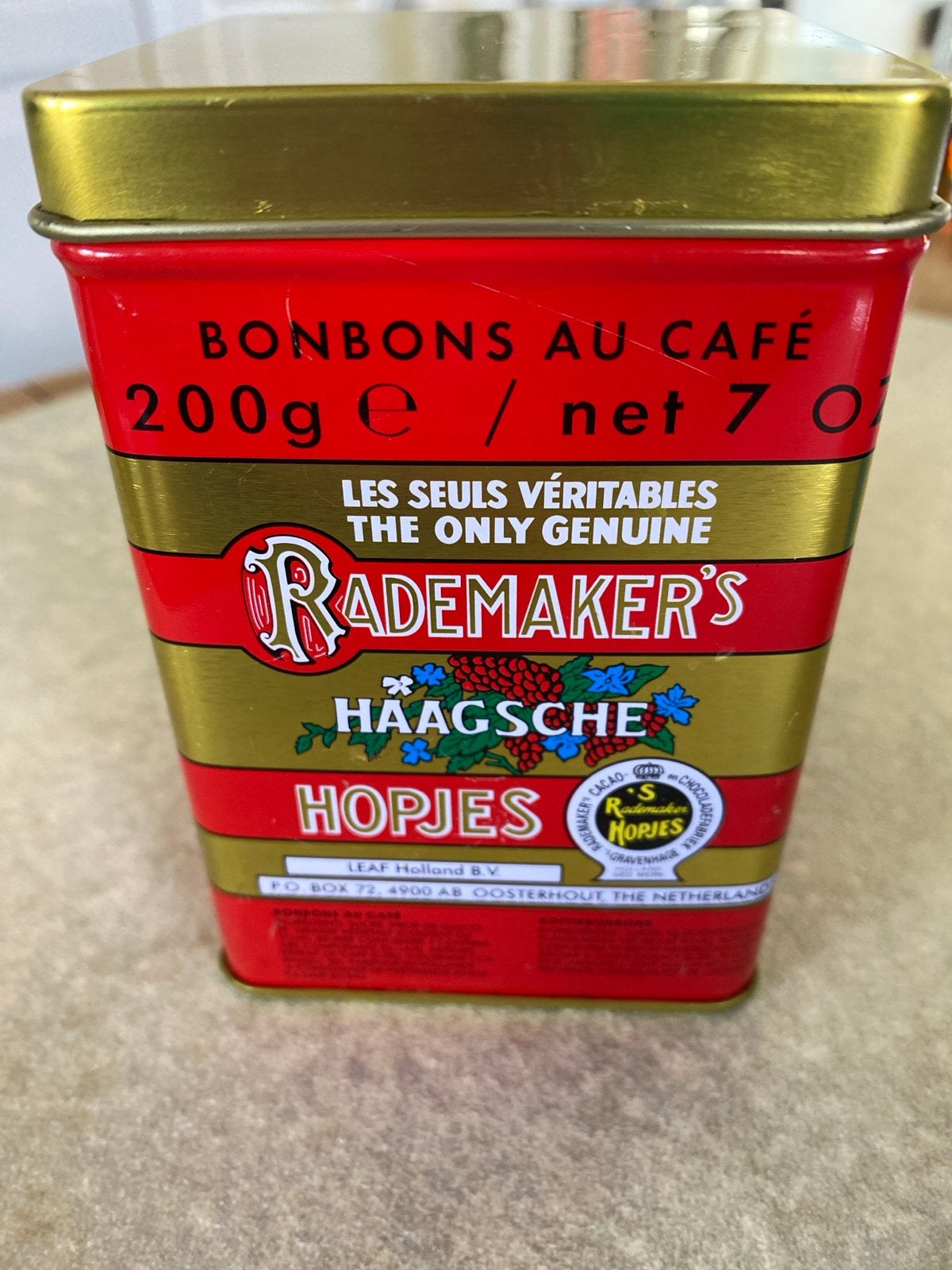 Vintage Rademaker's Haagse Hopjes Blik - Koffiebonbons, Ophalen of Verzenden, Gebruikt, Koffie, Overige merken