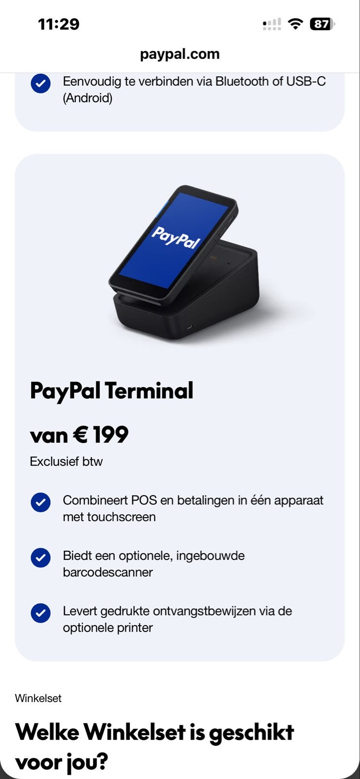 PayPal Terminal - POS en betaalapparaat met touchscreen, Ophalen of Verzenden