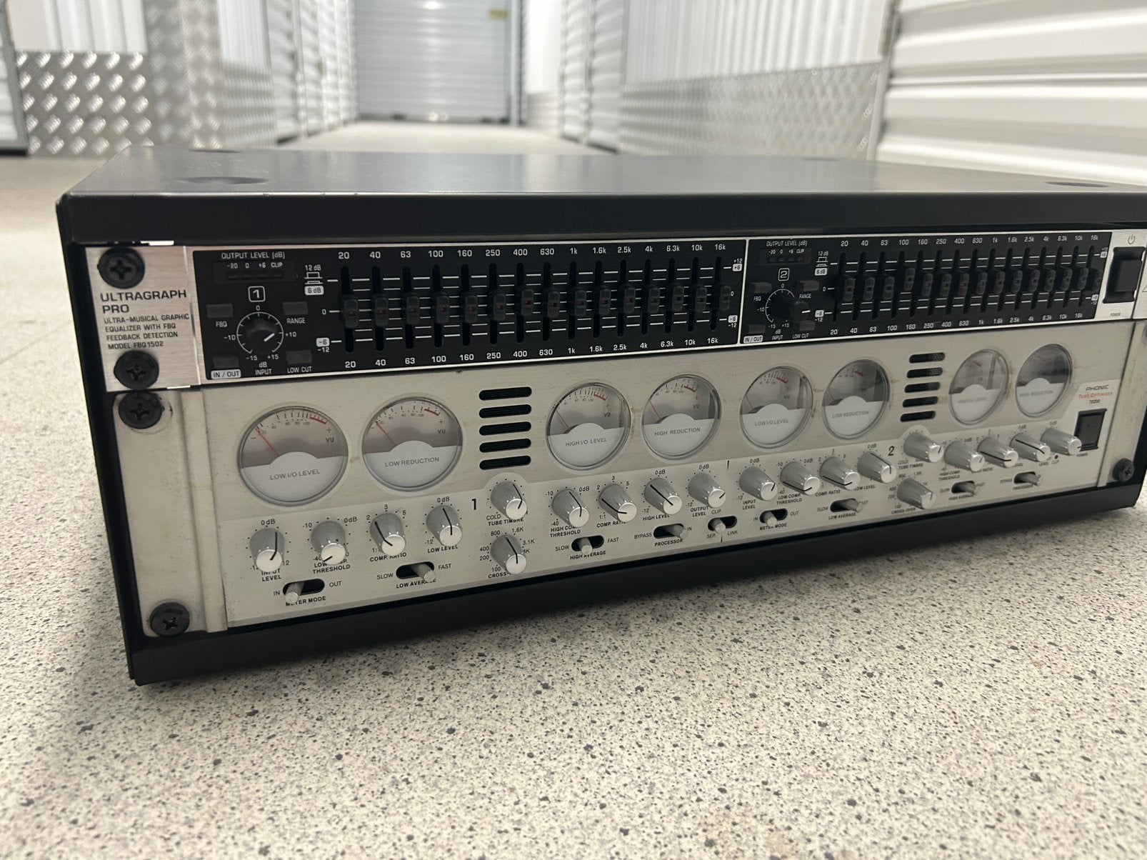 Phonic Tube Optimizer & Behringer Equalizer 19 inch rack, Muziek en Instrumenten, Effecten, Ophalen, Gebruikt, Compressor