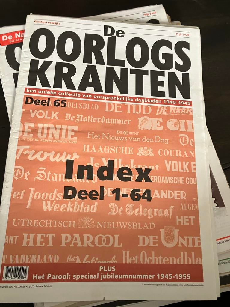 Oorlogs  kranten 65 stuks compleet in bewaarboxen, Ophalen of Verzenden, Tweede Wereldoorlog, Zo goed als nieuw