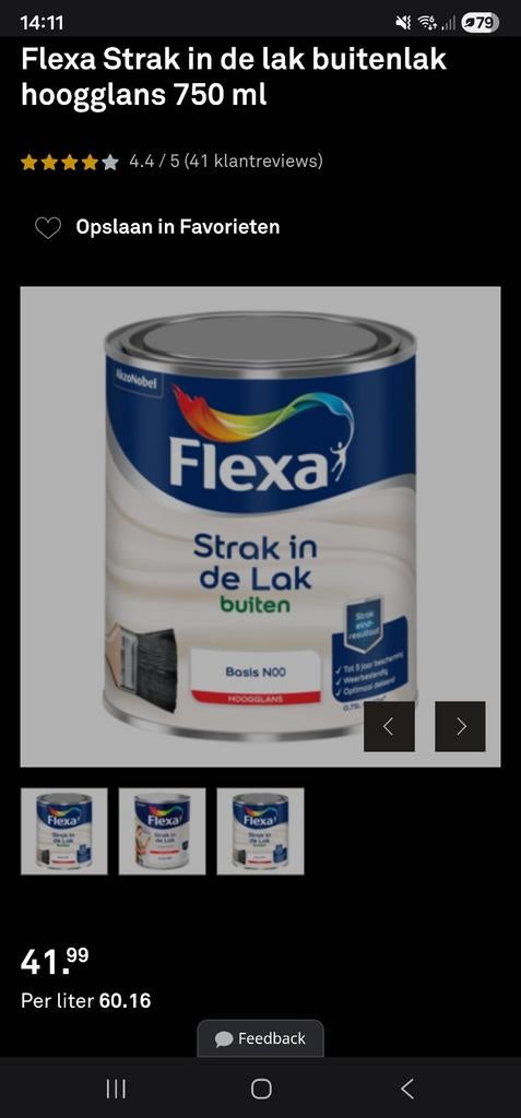 Flexa Strak in de Lak Buitenlak Hoogglans RAL 9017 - 1L, Ophalen of Verzenden