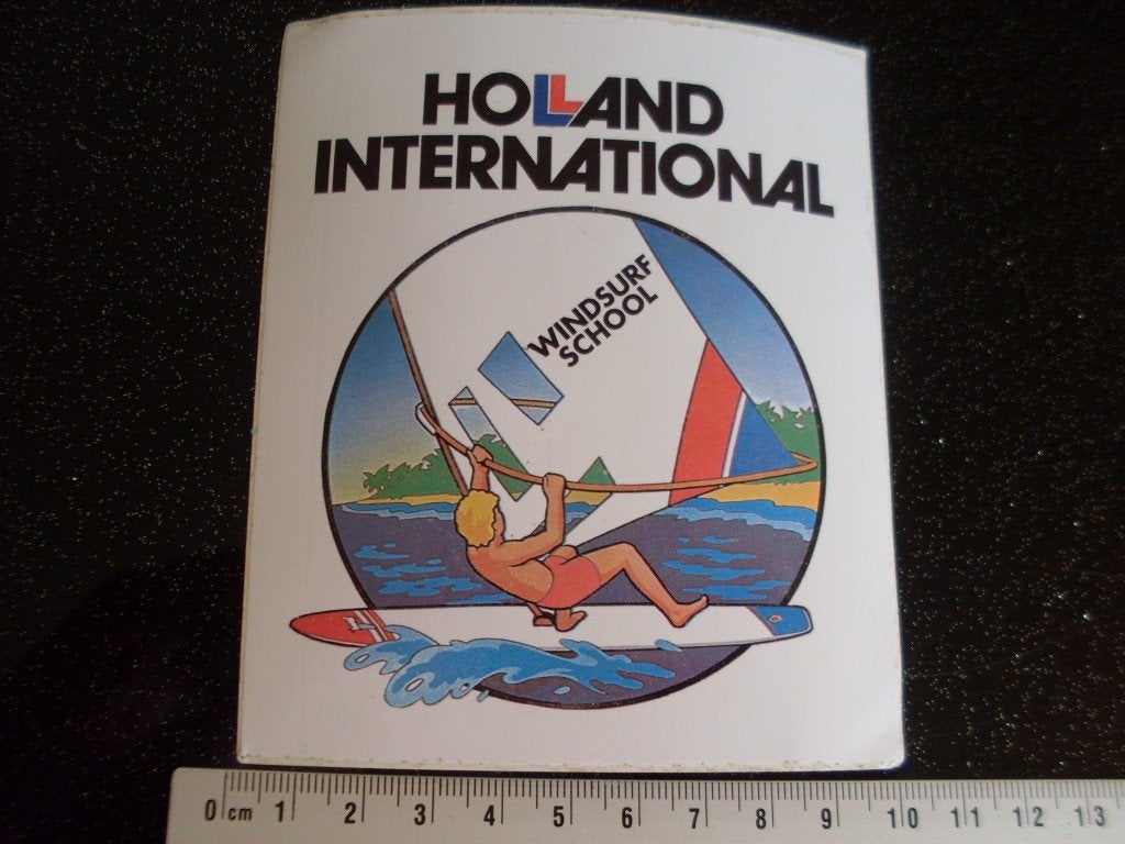 sticker holland international logo windsurf school surfen, Verzenden, Zo goed als nieuw, Bedrijf of Vereniging