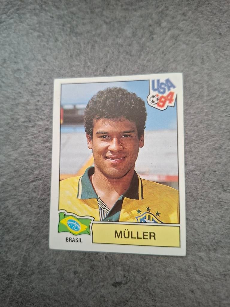 Panini sticker WK 94 USA. Speler Muller Brazilië., Verzenden, Zo goed als nieuw, Sticker