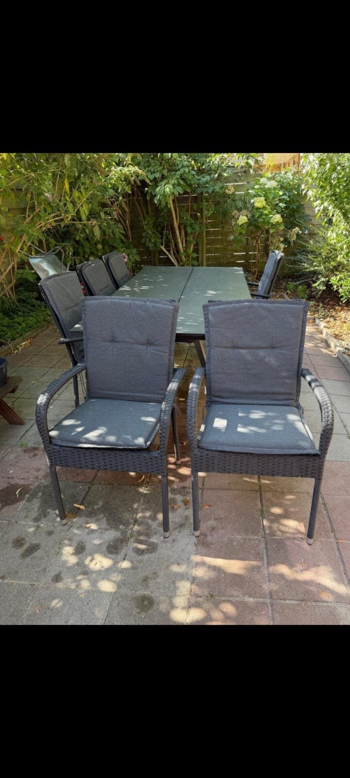 Tuintafel met 6 stoelen, Ophalen