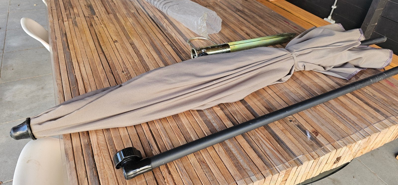 Madison Parasol Cyprus 200 cm met knikarm en grondpen ZGAN, Ophalen of Verzenden