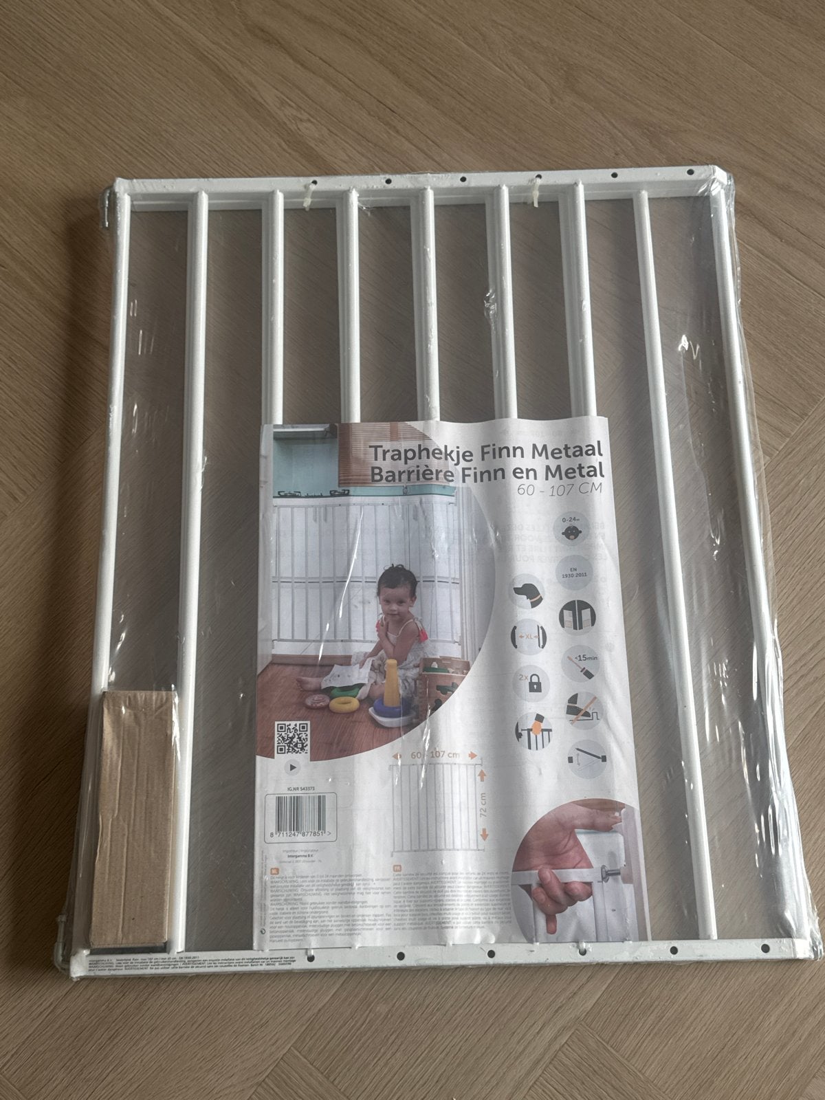 In verpakking: Traphekje Finn Metaal 60-107 cm, Ophalen, Nieuw, 100 tot 115 cm, Klemhekje