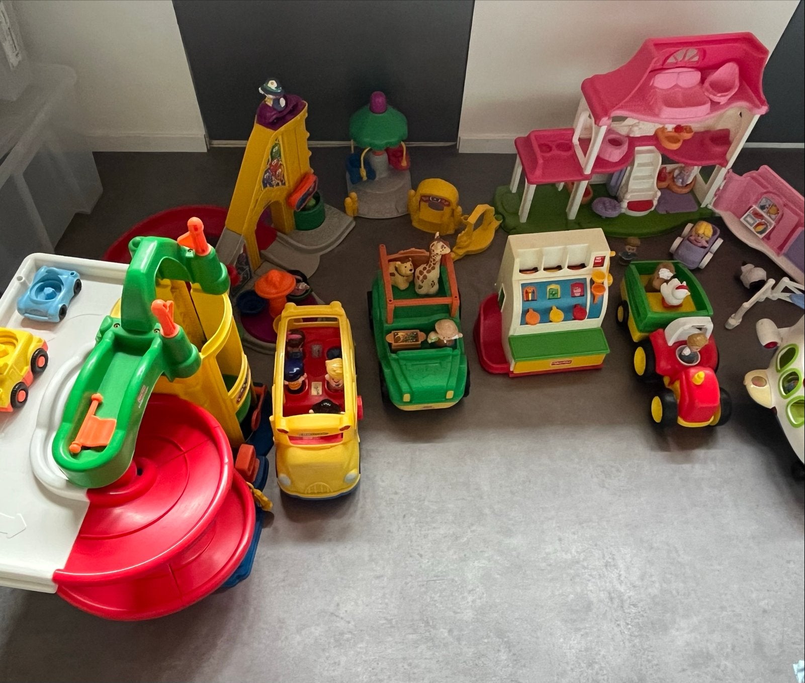Grote set Fisher-Price Little People speelgoed, Ophalen, Gebruikt, Speelset, Met geluid