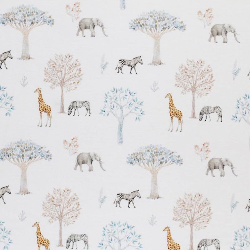 Babystof Jungle Tricot/jersey, 120 cm of meer, Nieuw, Katoen, 30 tot 200 cm