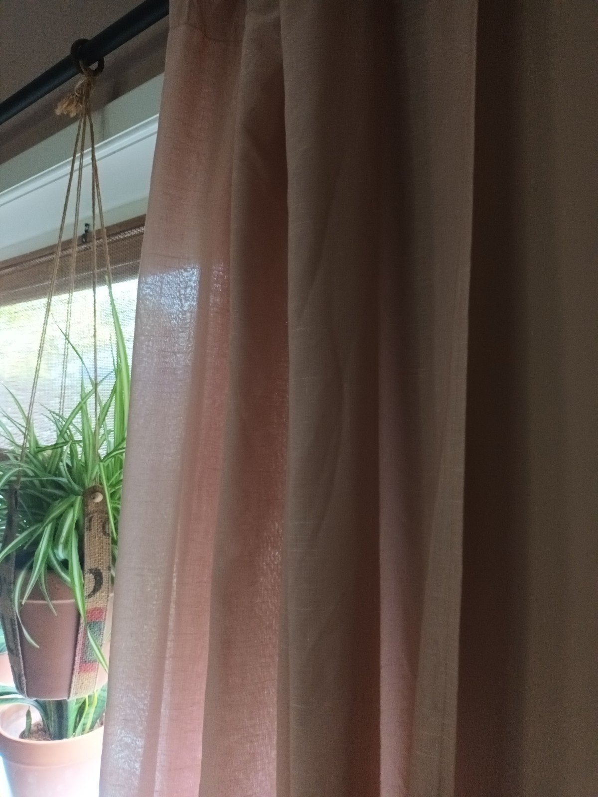 GEZOCHT YISK ROZE linnen VITRAGE GORIJNEN, Ophalen of Verzenden