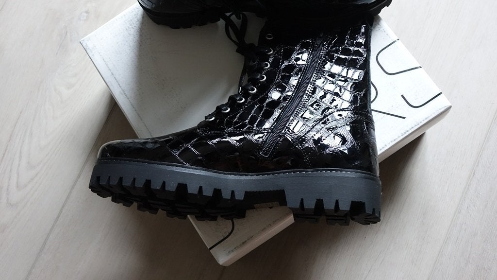 nieuwe zwarte DWRS lak boots, DWRS, Verzenden, Zwart, Lage of Enkellaarzen