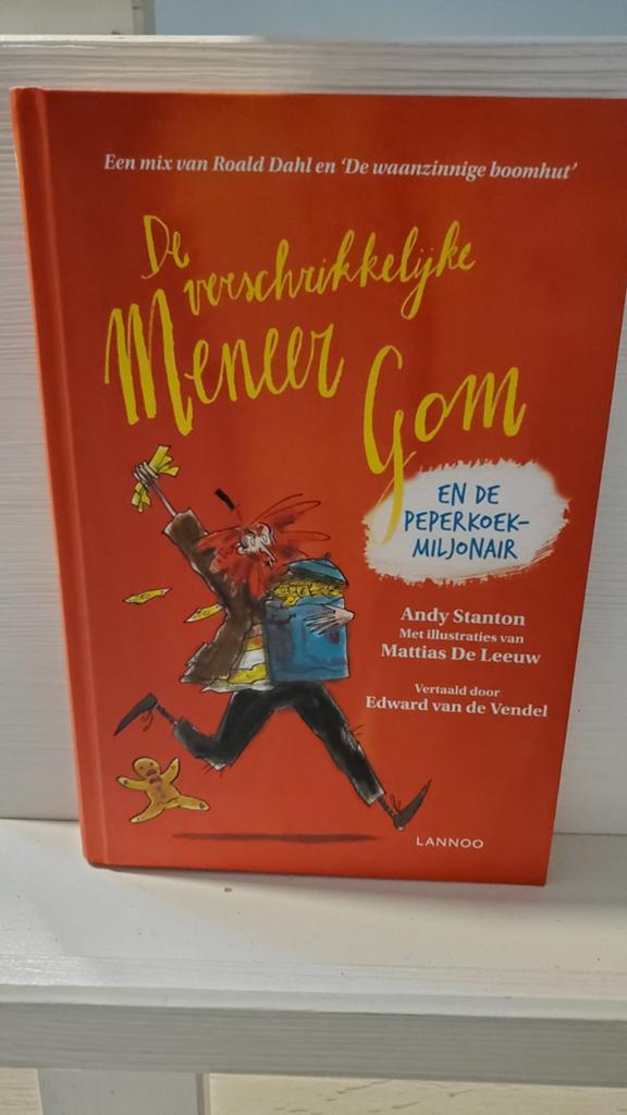 De Verschrikkelijke Meneer Gom en de Peperkoekmiljonair, Boeken, Ophalen of Verzenden, Zo goed als nieuw, Andy Stanton, Fictie algemeen