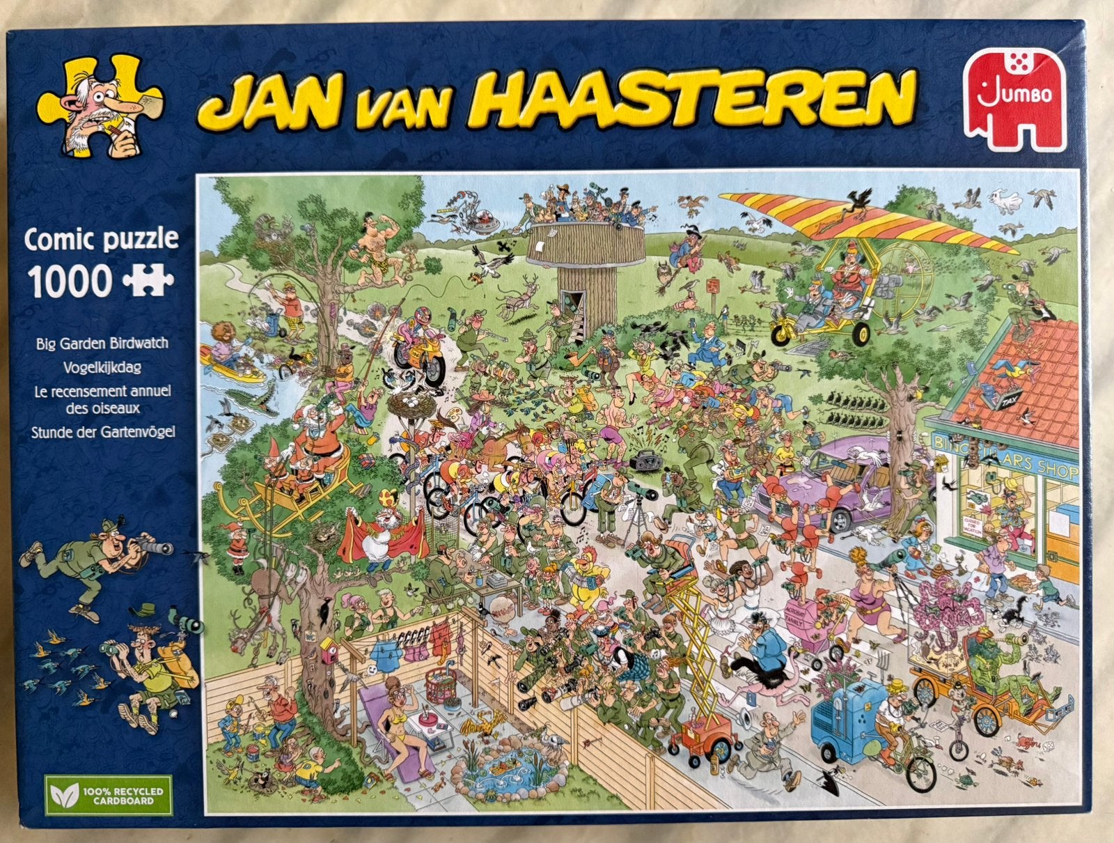 Jan van Haasteren puzzel 1000 stukjes “Vogelkijkdag”, Ophalen of Verzenden, 500 t/m 1500 stukjes, Zo goed als nieuw