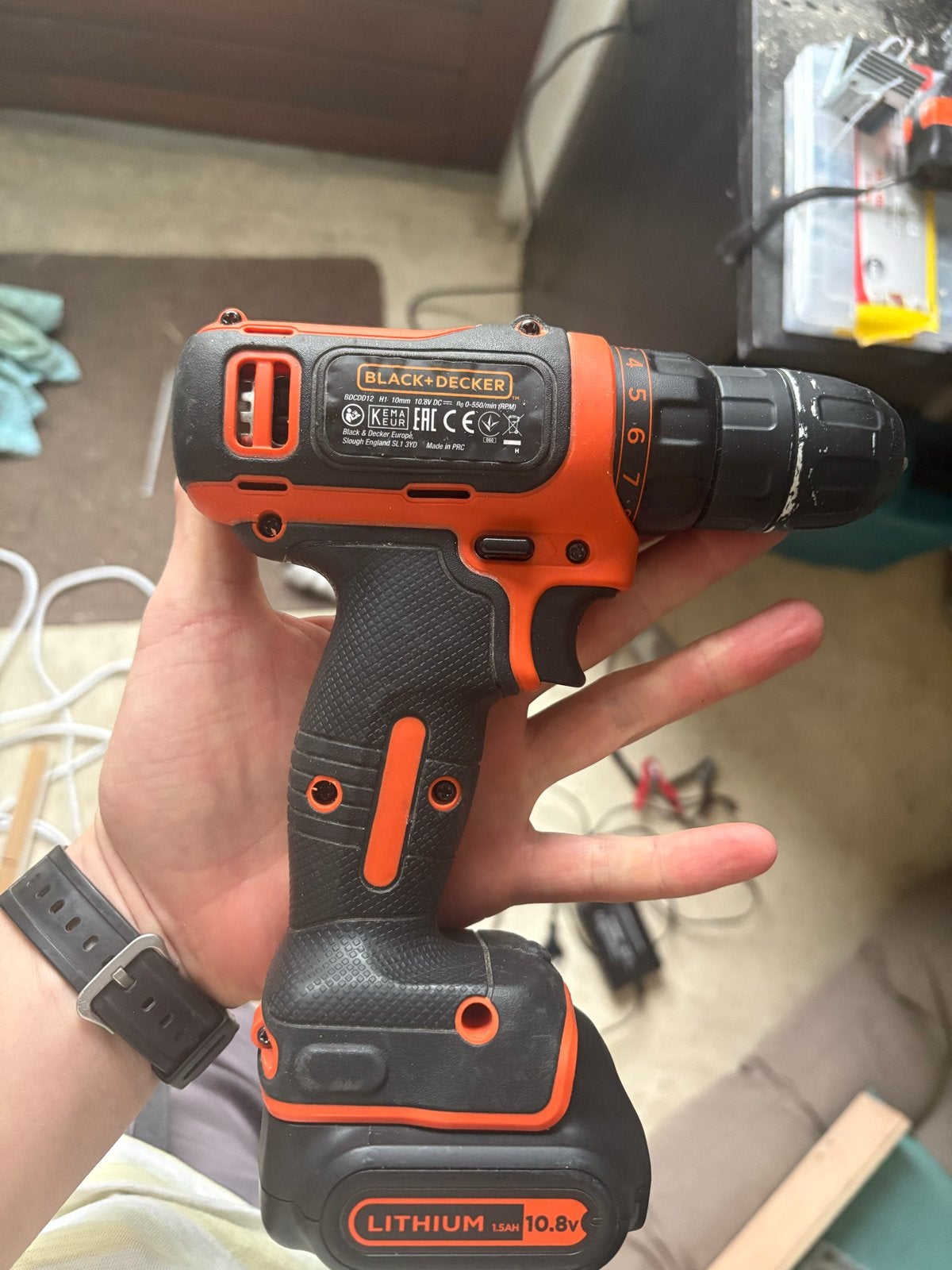 Black+Decker Boor- en Schroefmachine 10.8V (zonder lader), Ophalen of Verzenden, Gebruikt, Minder dan 400 watt, Boor- en Schroefmachine