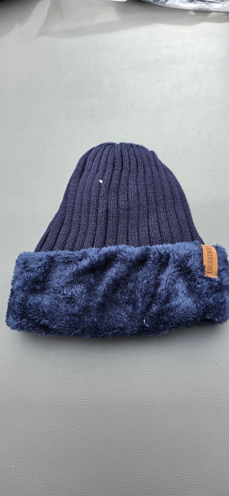 Warme gebreide muts met fleece voering, Onbekend, Ophalen of Verzenden, Nieuw, Hoed