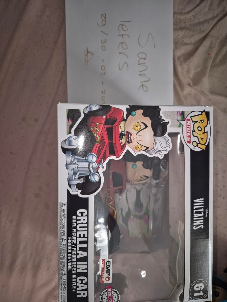 Funko pop - Disney - Cruella in car, Ophalen of Verzenden, Zo goed als nieuw