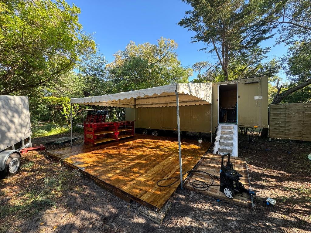 Tiny House - BE-oplegger - Woontrailer, Caravans en Kamperen, Caravans, Particulier, Rondzit, Koelkast, Ophalen