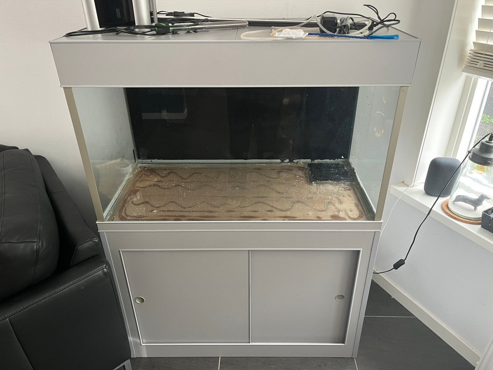 250 ltr aquarium met toebehoren, Ophalen, Inclusief deksel, Gebruikt, Leeg aquarium